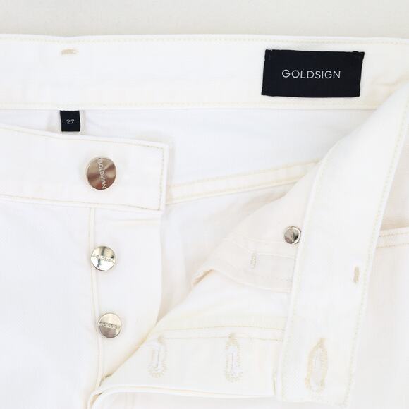 Goldsign Women White Denim Calla Casual Relaxed Straight Leg Jeans Size 27 - Picture 6 of 8